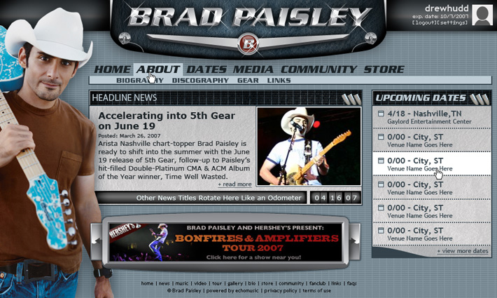 brad paisley 5th gear album cover. hair Brad Paisley Track from: